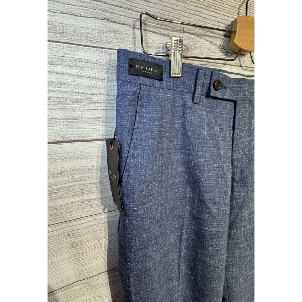 Ted Baker Modern Navy Mix Suit Trousers Pants 34R Wool /LINE - Picture 5 of 12